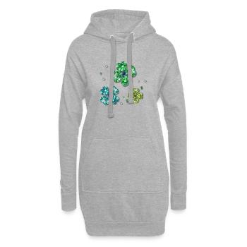 Kleeblätter - Hoodie-Kleid - Grau meliert - Vorne