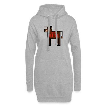 Retro-Stier - Hoodie-Kleid - Grau meliert - Vorne