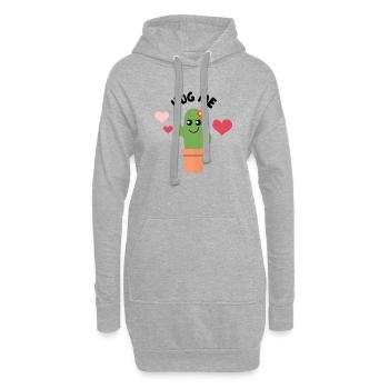 HUG ME - Kawaii Cactus - Sweat-shirt à capuche long Femme - gris chiné - Devant