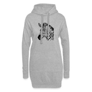 Zebi das Zebra - Hoodie-Kleid - Grau meliert - Vorne