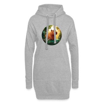 Wasserschwein baden - Hoodie-Kleid - Grau meliert - Vorne