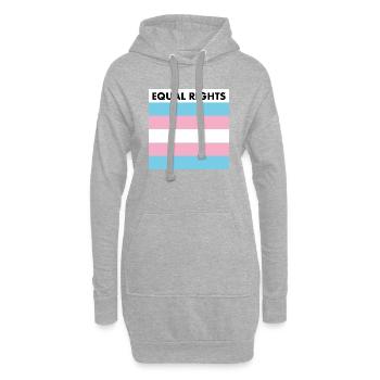 Gleichberechtigung - Transgender-Flagge - Trans Pride - Hoodie-Kleid - Grau meliert - Vorne