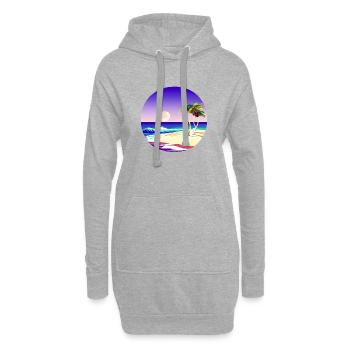 Palmen Insel Sommerurlaub Palme Strand Sonne - Hoodie-Kleid - Grau meliert - Vorne