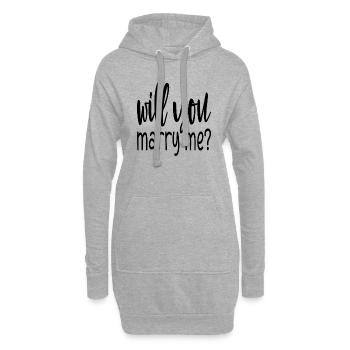 Will You Marry Me? - Hoodie-Kleid - Grau meliert - Vorne