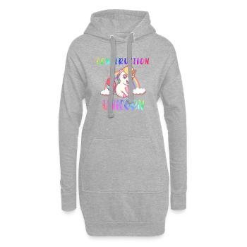 Bagger Baustelle Bauarbeiterin Mädchen I Geschenk - Hoodie-Kleid - Grau meliert - Vorne