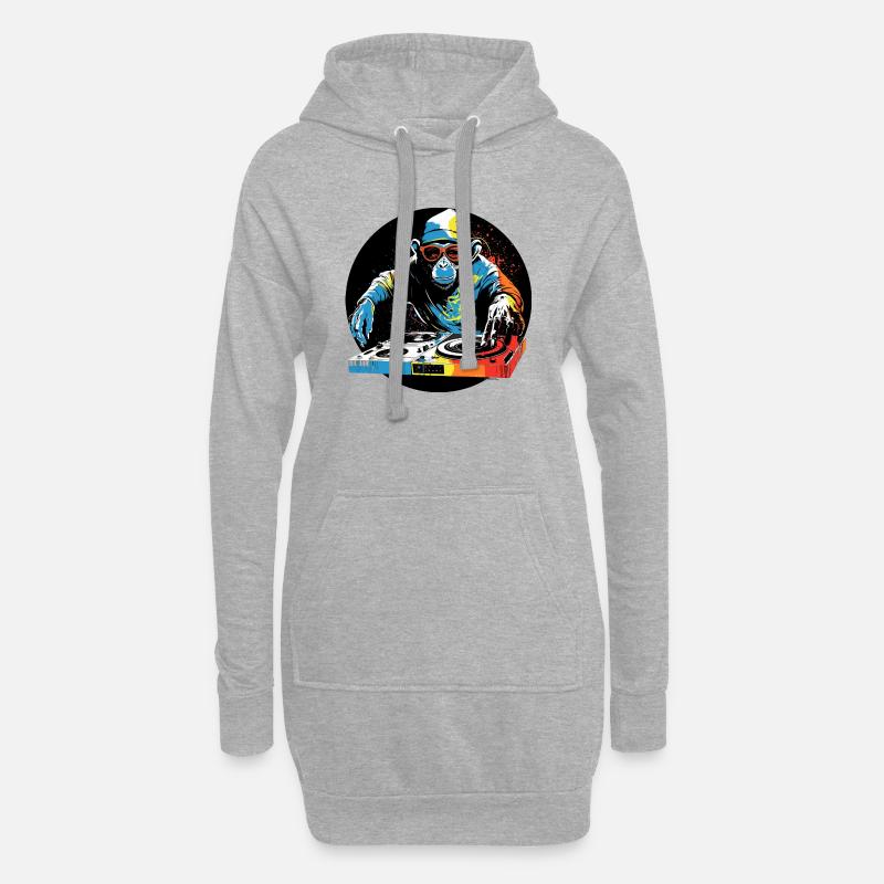 DJ Affe - Hoodie-Kleid - Grau meliert