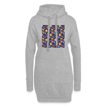 Fleurs sans couture Motif Floral Happy Blossom Art - Sweat-shirt à capuche long Femme - gris chiné - Devant