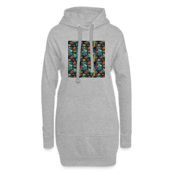 Aquatisches nahtloses Muster Sealife Ozean Unterwasser - Hoodie-Kleid - Grau meliert - Vorne