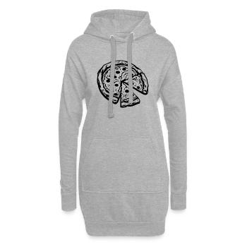 Pizza Restauration rapide Pizzeria - Sweat-shirt à capuche long Femme - gris chiné - Devant