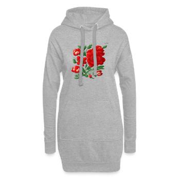 Folk art composition #10 - Hoodie Dress - heather grey - Front