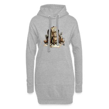 Reisetasche Nr. 4 - Hoodie-Kleid - Grau meliert - Vorne