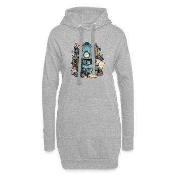 Reisetasche Nr. 3 - Hoodie-Kleid - Grau meliert - Vorne