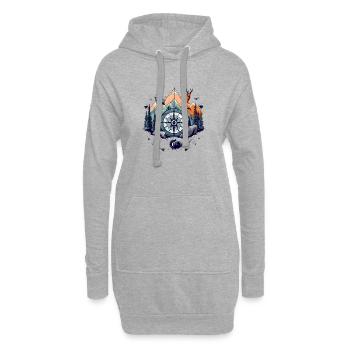 Boussole et nature - Sweat-shirt à capuche long Femme - gris chiné - Devant