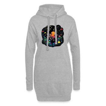 Baby Octopus - Hoodie Dress - heather grey - Front