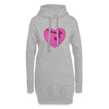 gymnast girl - Sweat-shirt à capuche long Femme - gris chiné - Devant