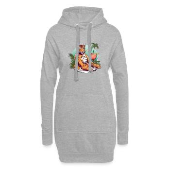 Liko le tigre reelax - Sweat-shirt à capuche long Femme - gris chiné - Devant