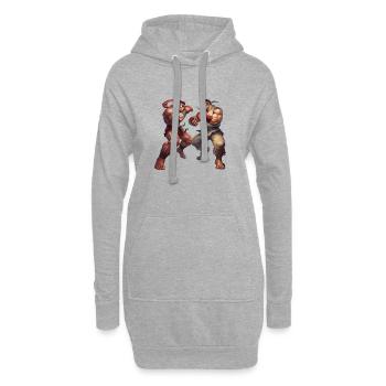 Conceptions dynamiques de style Streetfighter pour le combat - Sweat-shirt à capuche long Femme - gris chiné - Devant