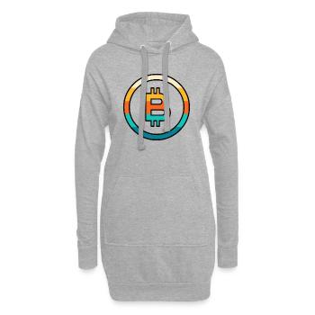 Bitcoin retro - Sweat-shirt à capuche long Femme - gris chiné - Devant