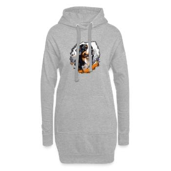 chien bouvier bernois - Sweat-shirt à capuche long Femme - gris chiné - Devant