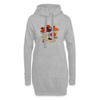 Folk art composition #26 - Hoodie Dress - heather grey - Front