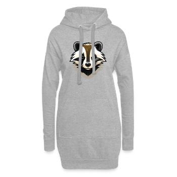 Naughty badger - un vilain blaireau - Sweat-shirt à capuche long Femme - gris chiné - Devant
