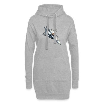 Furious storm plane - Hoodie Dress - heather grey - Front