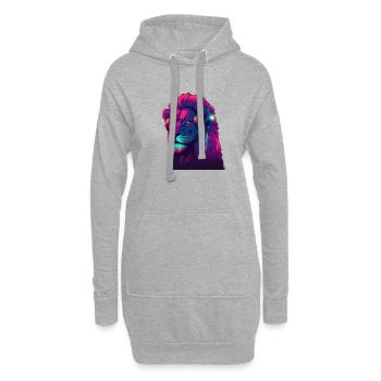 Lionheart bat le rugissement synthwave d’un lion - Sweat-shirt à capuche long Femme - gris chiné - Devant