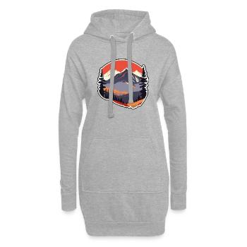 Montagnes - Sweat-shirt à capuche long Femme - gris chiné - Devant