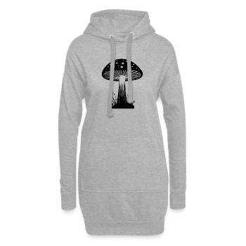 Pilz Pilzsammler Pilze Fungi - Hoodie-Kleid - Grau meliert - Vorne