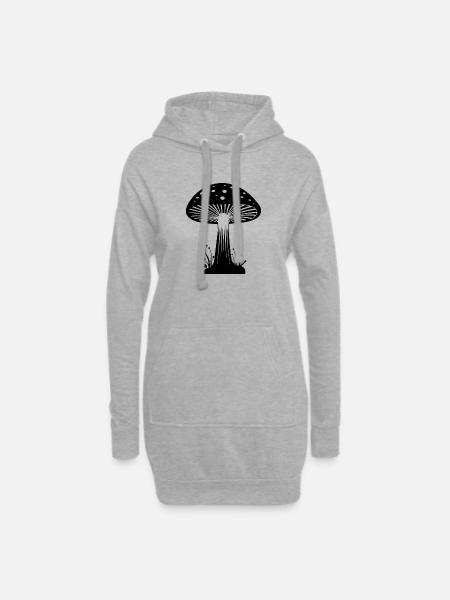 Pilz Pilzsammler Pilze Fungi - Hoodie-Kleid - Grau meliert