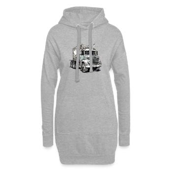 Camion HeavyHauler - Sweat-shirt à capuche long Femme - gris chiné - Devant
