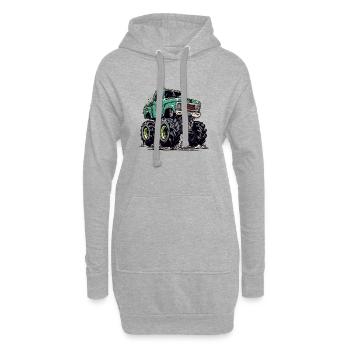 Monster truck RoadWarrior - Sweat-shirt à capuche long Femme - gris chiné - Devant