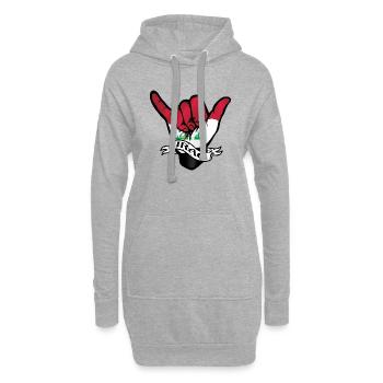 Irak Shaka - Sweat-shirt à capuche long Femme - gris chiné - Devant