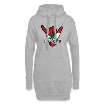 Liban Shaka - Sweat-shirt à capuche long Femme - gris chiné - Devant
