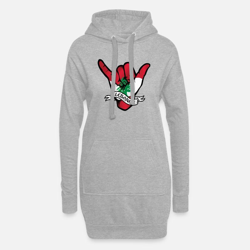 Liban Shaka - Sweat-shirt à capuche long Femme - gris chiné