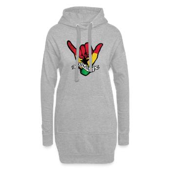 Ghana Shaka - Hoodie-Kleid - Grau meliert - Vorne