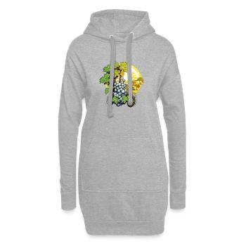 Weintraube in der Sonne - Hoodie-Kleid - Grau meliert - Vorne