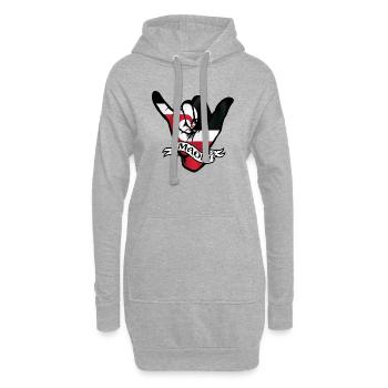 Maori Shaka - Sweat-shirt à capuche long Femme - gris chiné - Devant