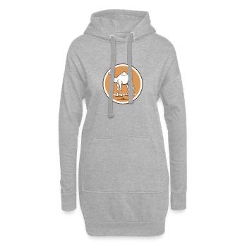 Chameau - Sweat-shirt à capuche long Femme - gris chiné - Devant