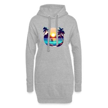 voile, voile, voile, voilier, voilier - Sweat-shirt à capuche long Femme - gris chiné - Devant