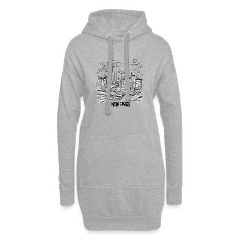 New Paris - Sweat-shirt à capuche long Femme - gris chiné - Devant