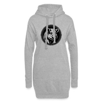 Truie cochonne - Sweat-shirt à capuche long Femme - gris chiné - Devant