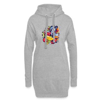 Ouisti dans les fruits - Sweat-shirt à capuche long Femme - gris chiné - Devant