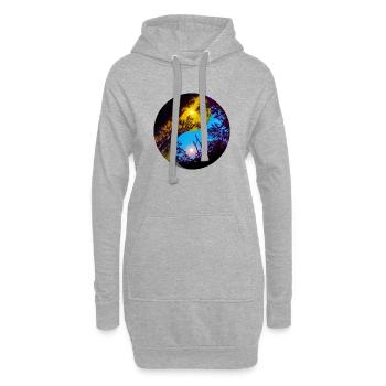 Yin et Yang de la Lune et de la Lumière du Soleil - Sweat-shirt à capuche long Femme - gris chiné - Devant