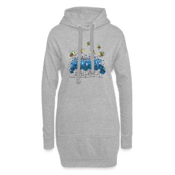 Bienen - Hoodie-Kleid - Grau meliert - Vorne