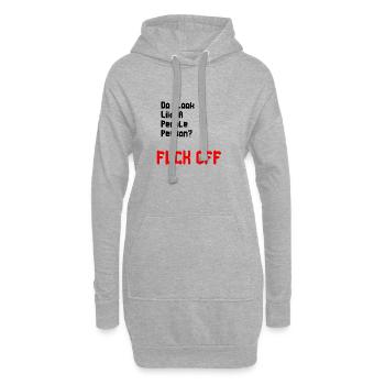 Sehe ich aus wie ein geselliger Mensch? - Hoodie-Kleid - Grau meliert - Vorne
