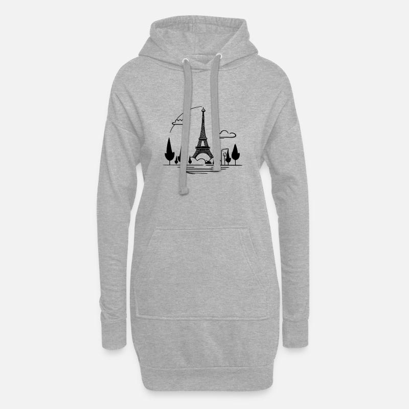 Tour Eiffel - Sweat-shirt à capuche long Femme - gris chiné