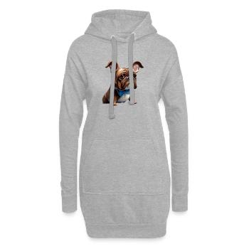 Propriétaires de chiens Chien Bulldog Chiens Propriétaires de chiens - Sweat-shirt à capuche long Femme - gris chiné - Devant
