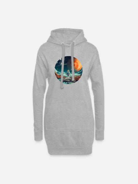Spaceman um All, Astronauten Geschenk - Hoodie-Kleid - Grau meliert