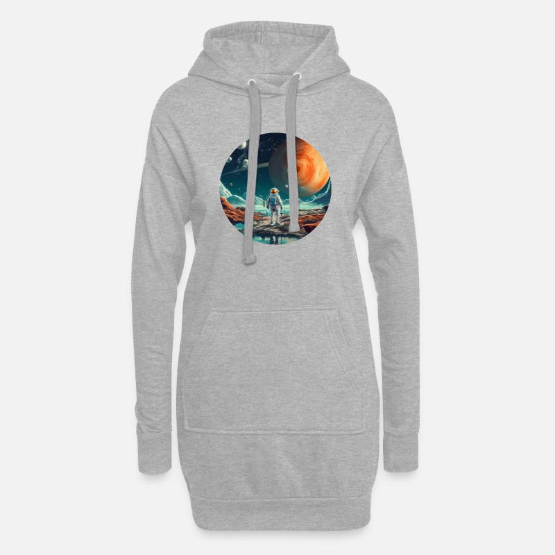 Spaceman um All, Astronauten Geschenk - Hoodie-Kleid - Grau meliert